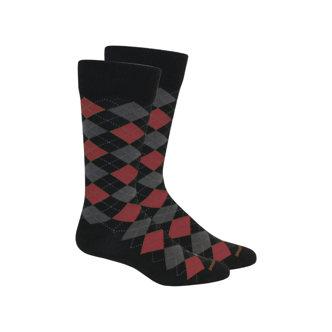 Argyle Socks: Purple-Orange
