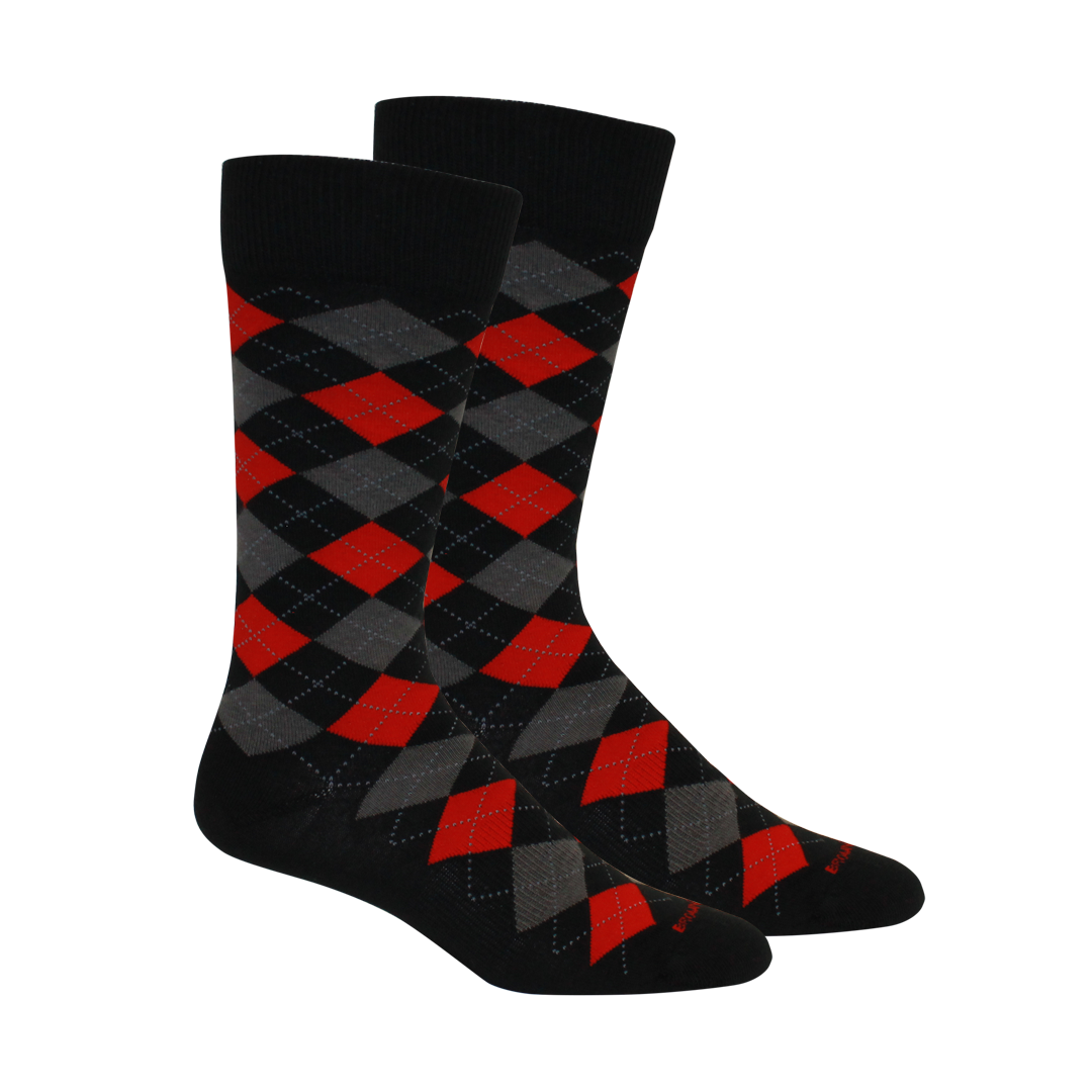 Argyle Socks: Purple-Orange