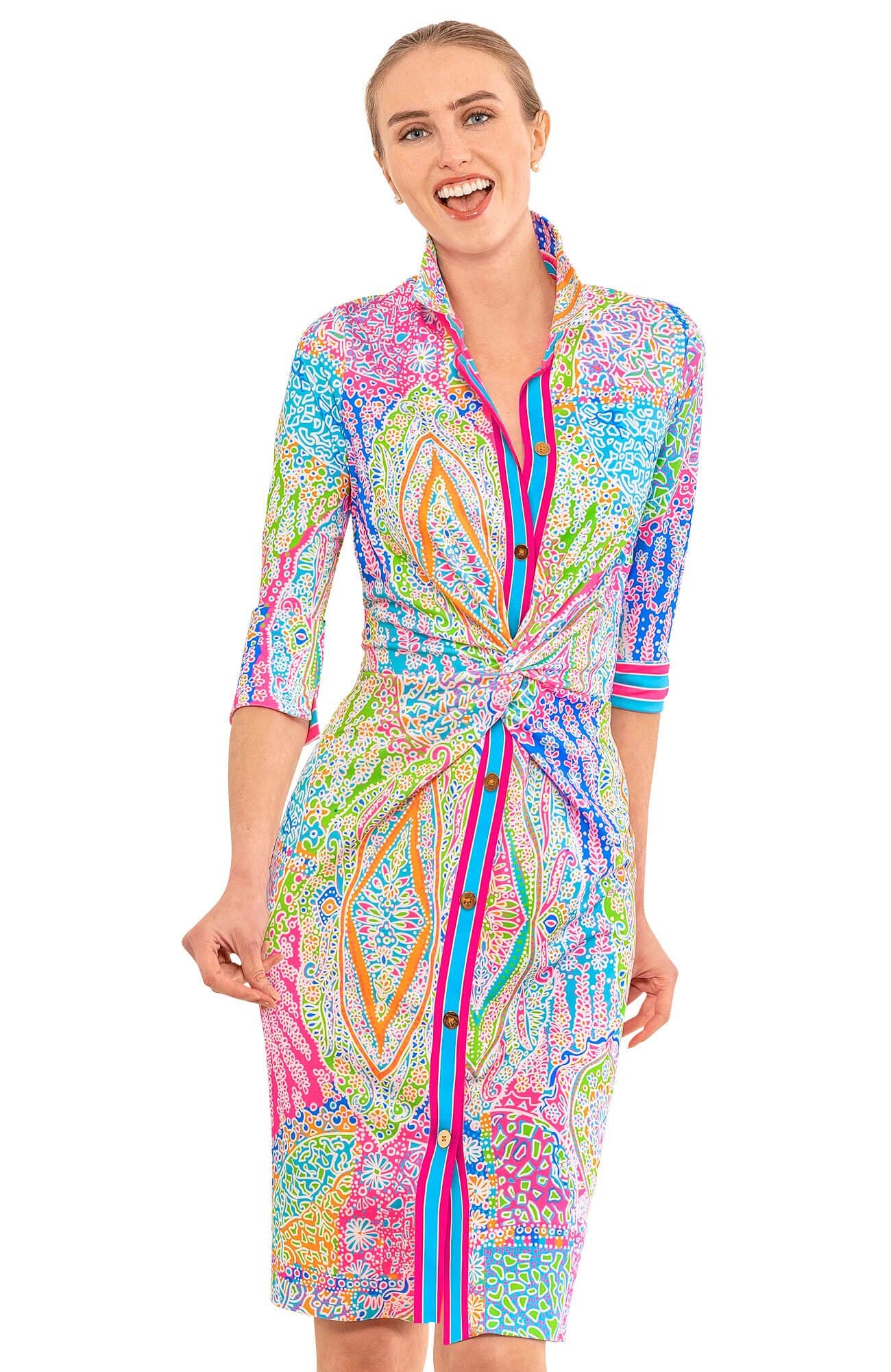 Twist & Shout Dress - Grand Bazaar: Turquoise / M