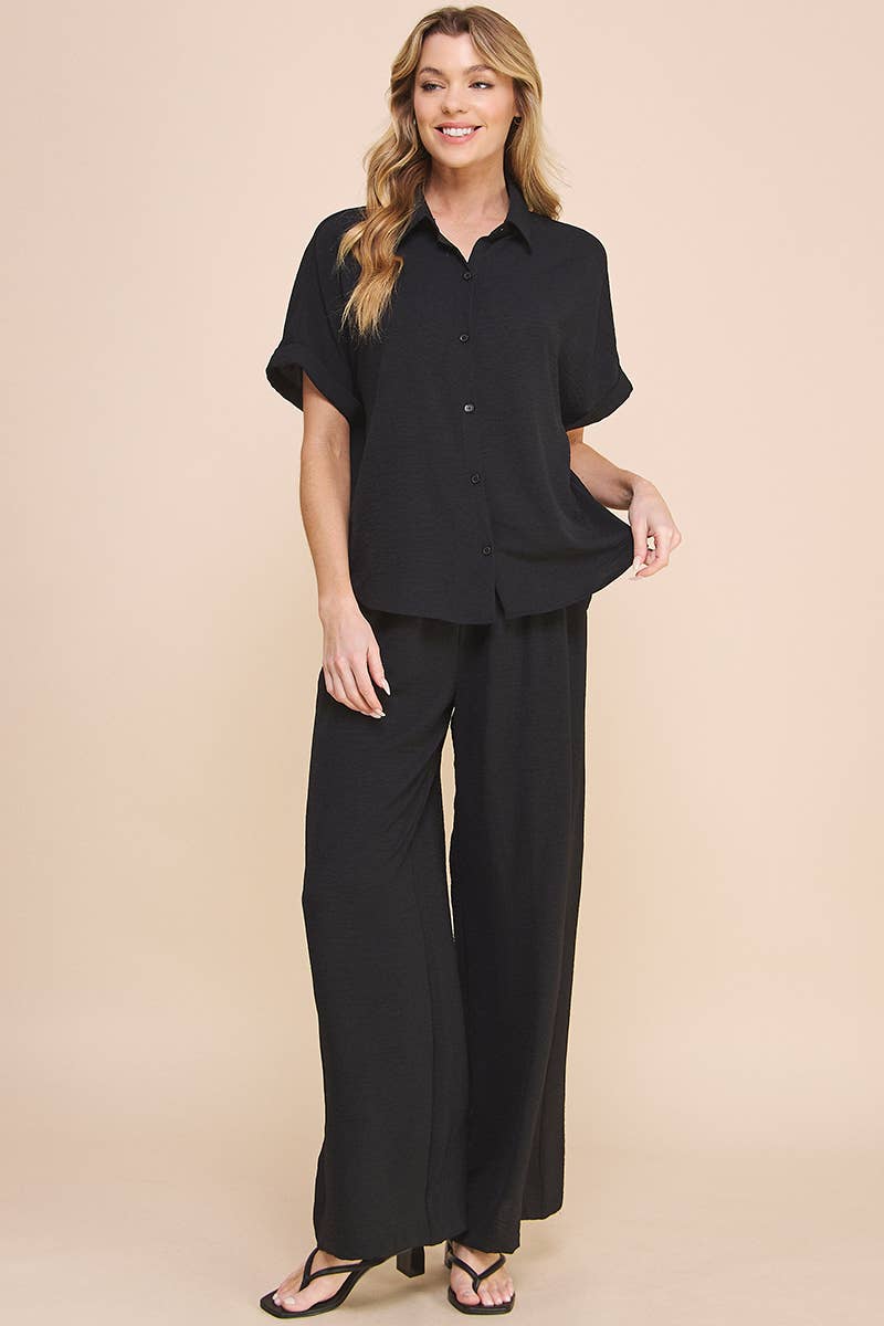 Airy Rolled Cuff Short Sleeve Dolman: Oat / L