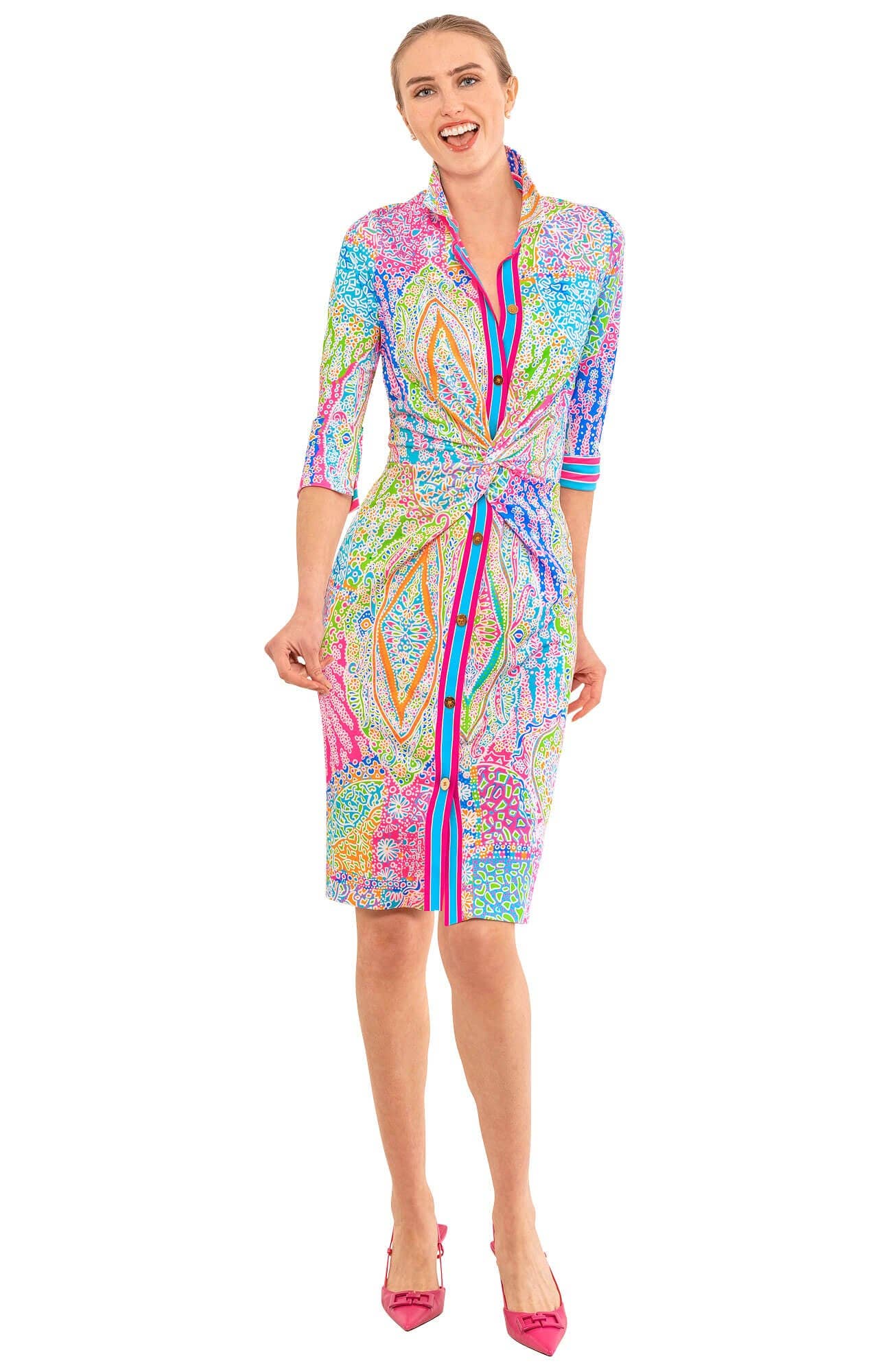 Twist & Shout Dress - Grand Bazaar: Turquoise / M