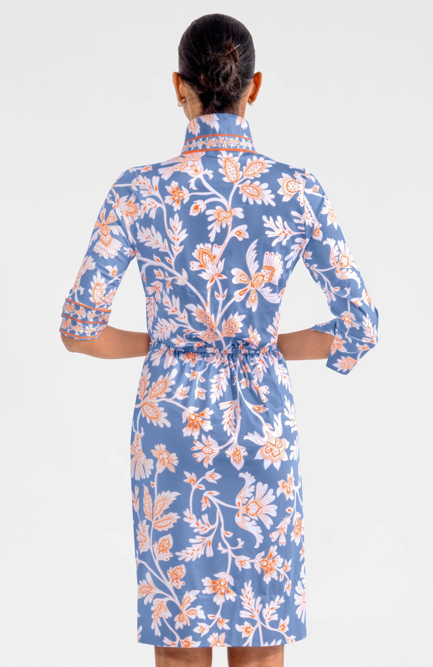 Twist & Shout Dress- Stunning Stippling: Orange / M