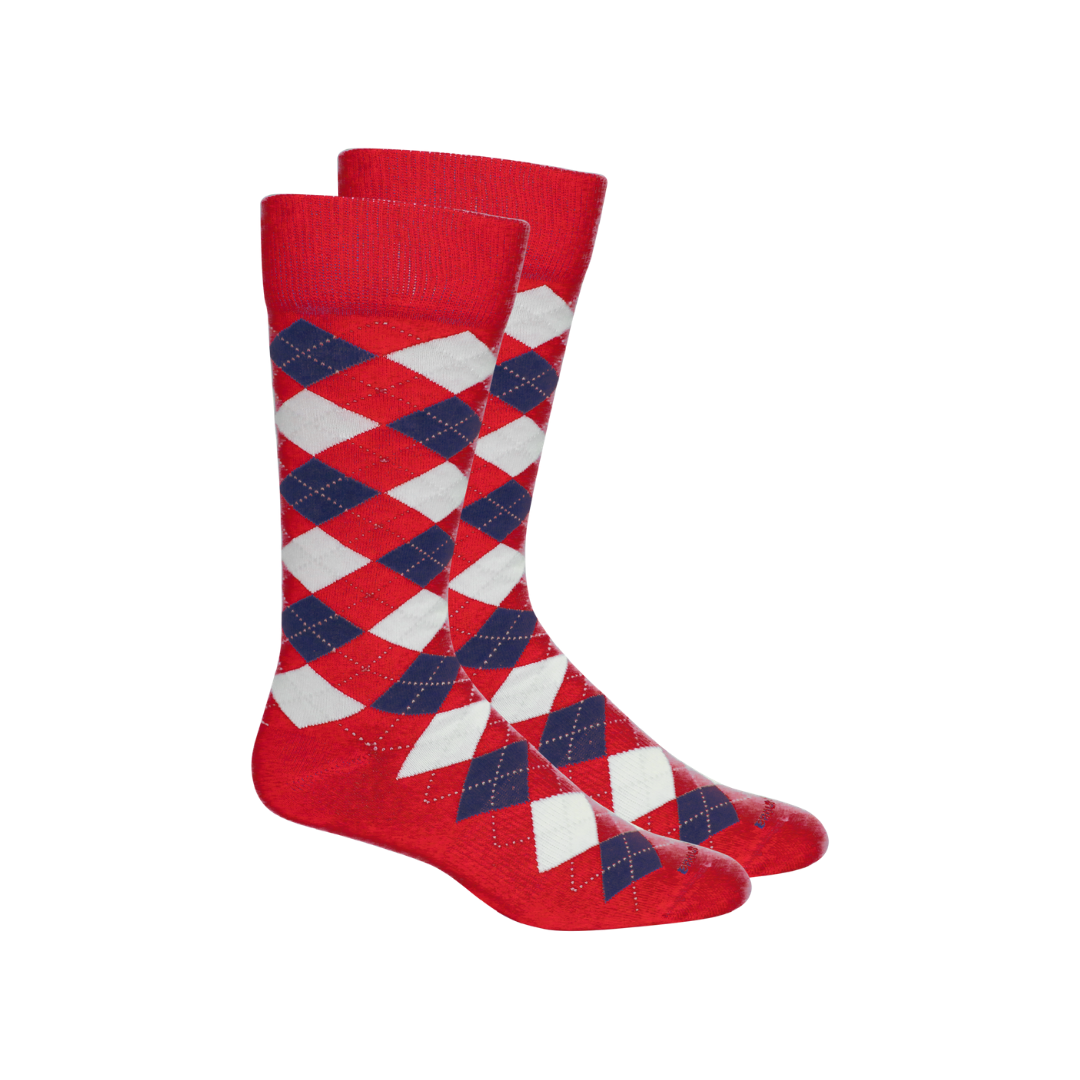 Argyle Socks: Purple-Orange