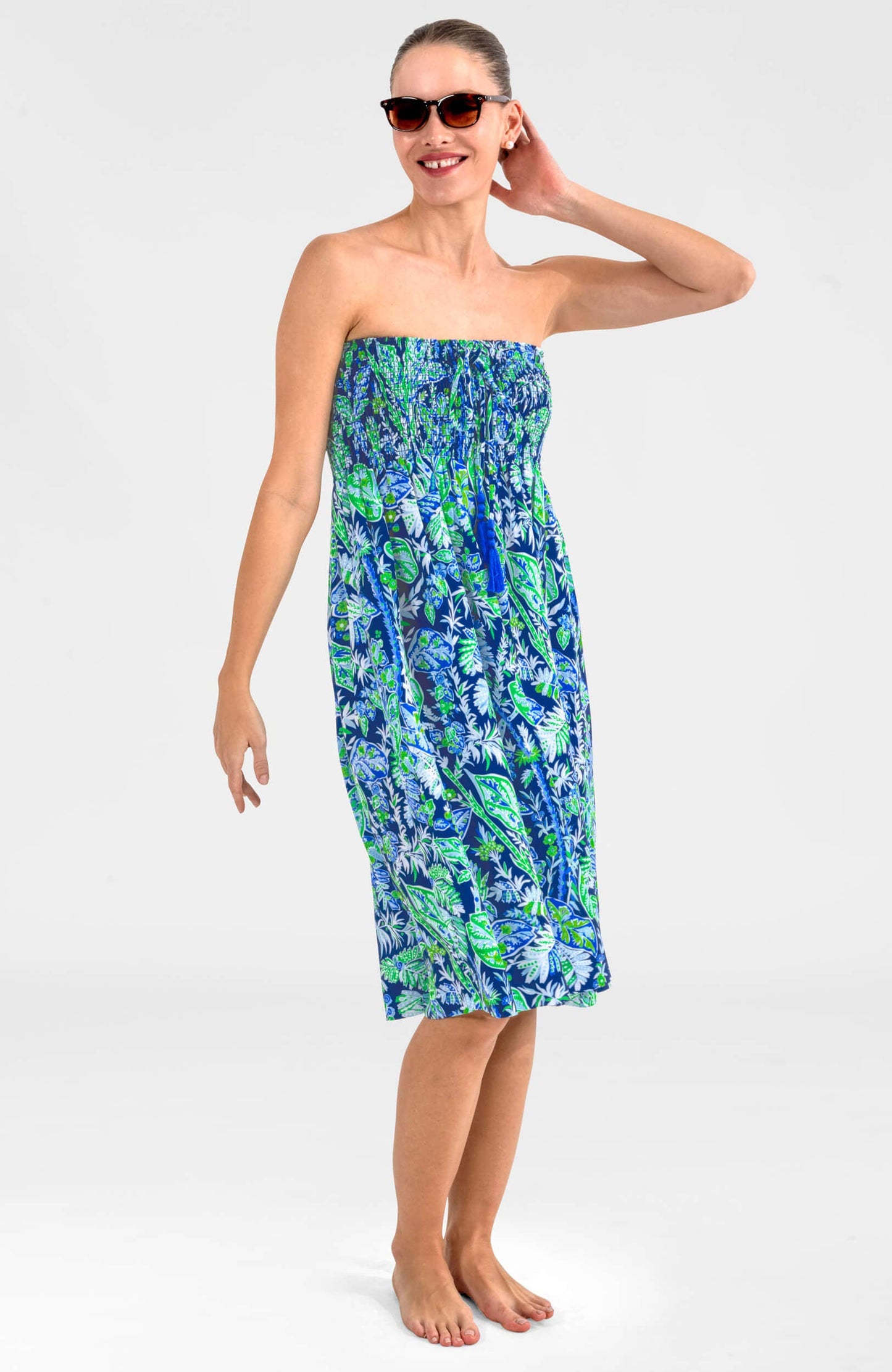 Haight Ashbury Dress - Vintage Vines: Navy