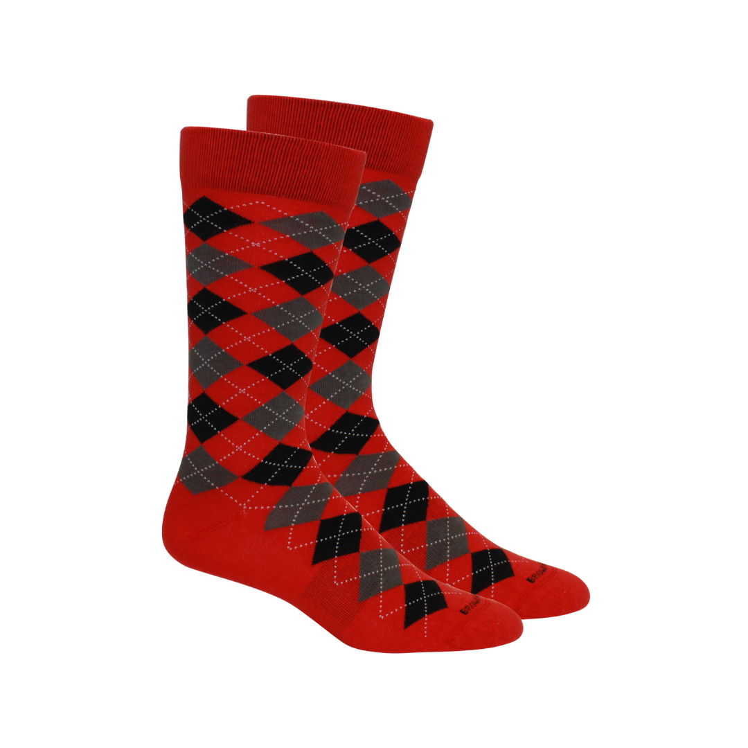Argyle Socks: Purple-Orange