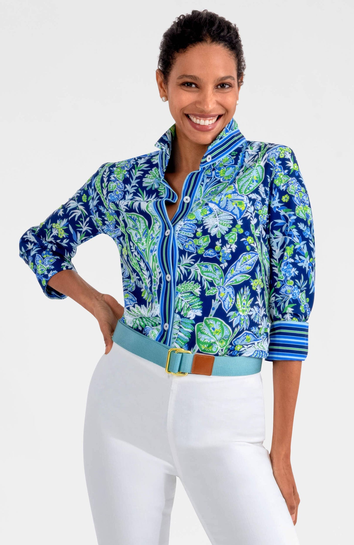 Boyfriend Shirt - Vintage Vines: Brights / L