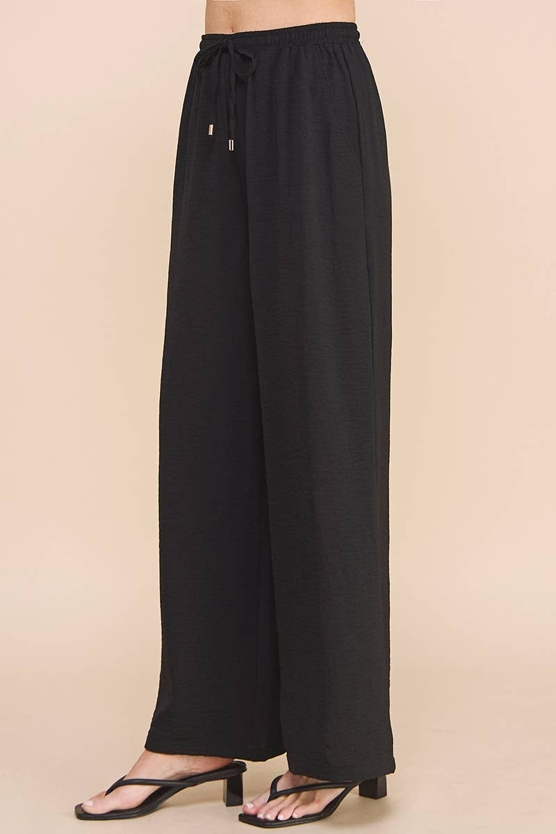 Airy Drawstring Pants: Latte / S