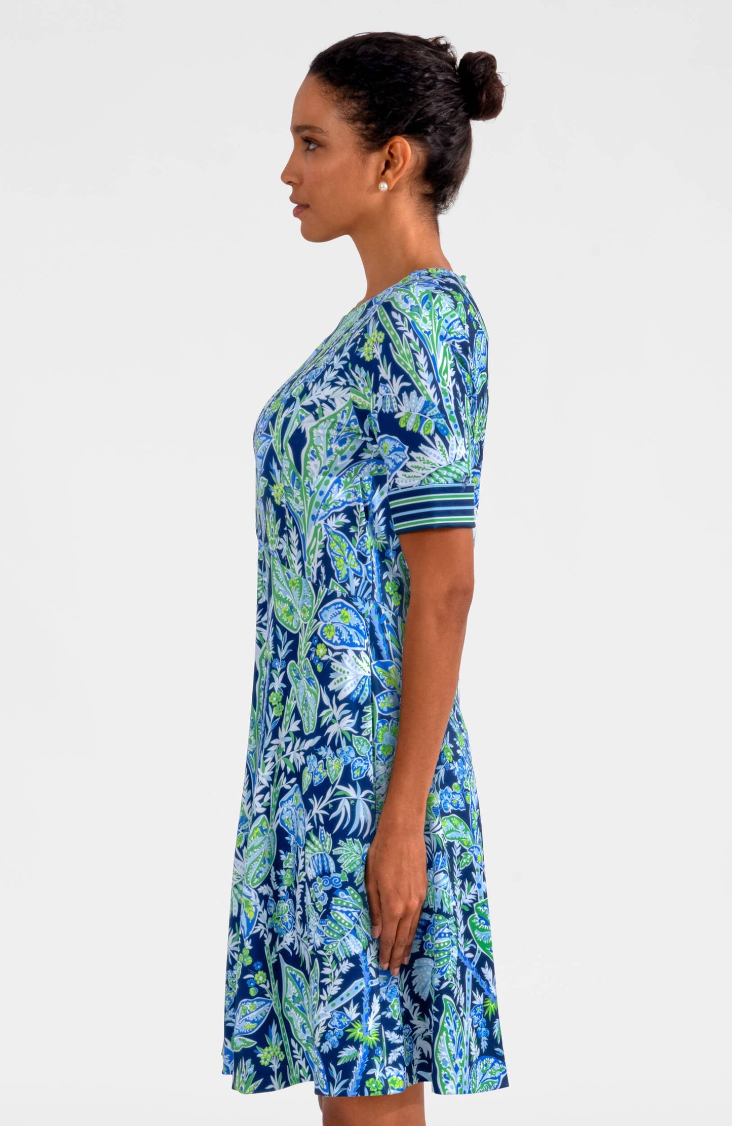 Twirly Whirly Dress - Vintage Vines: Periwinkle / M