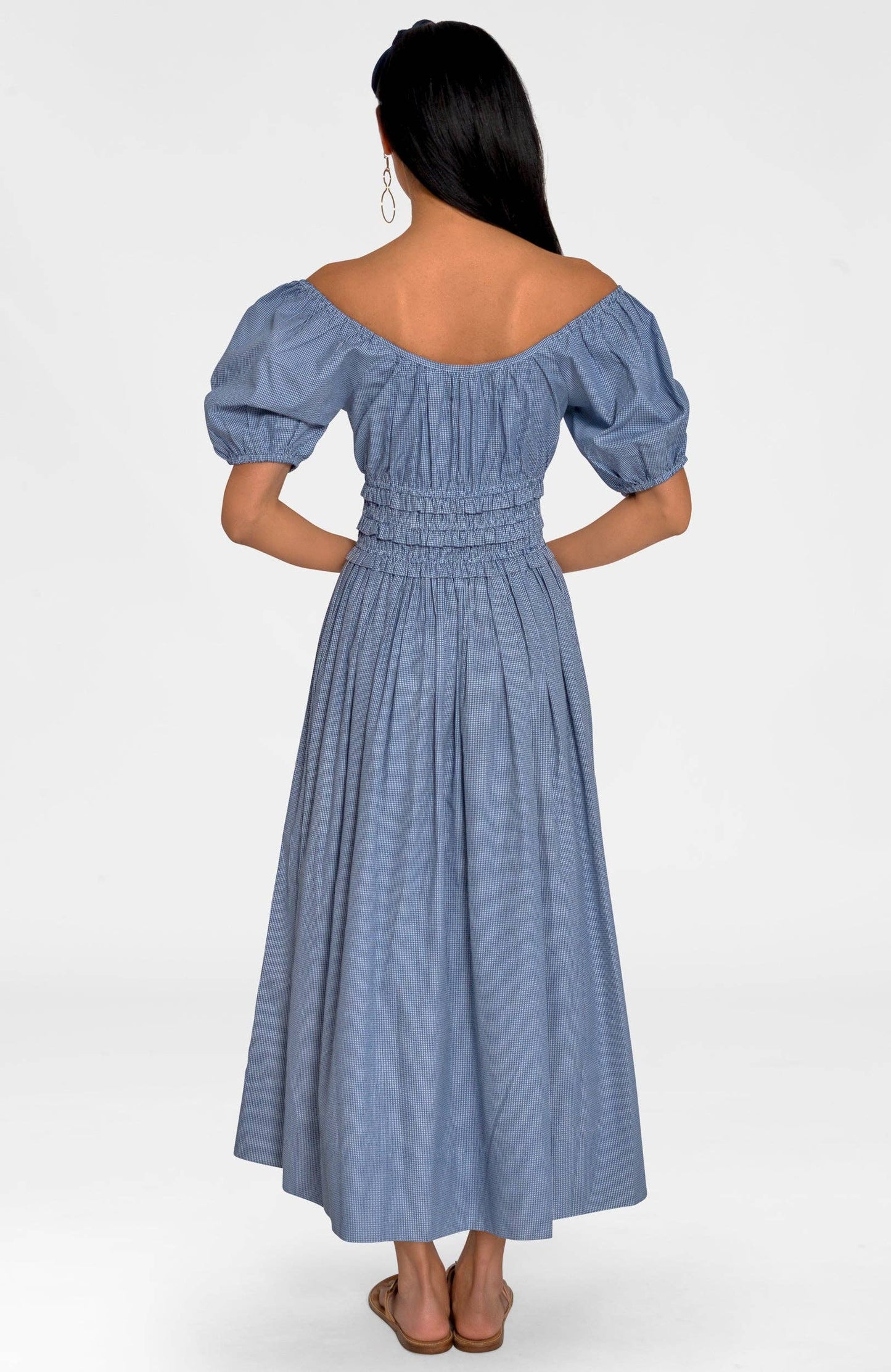 The Julie Dress - Gingham: Navy / M