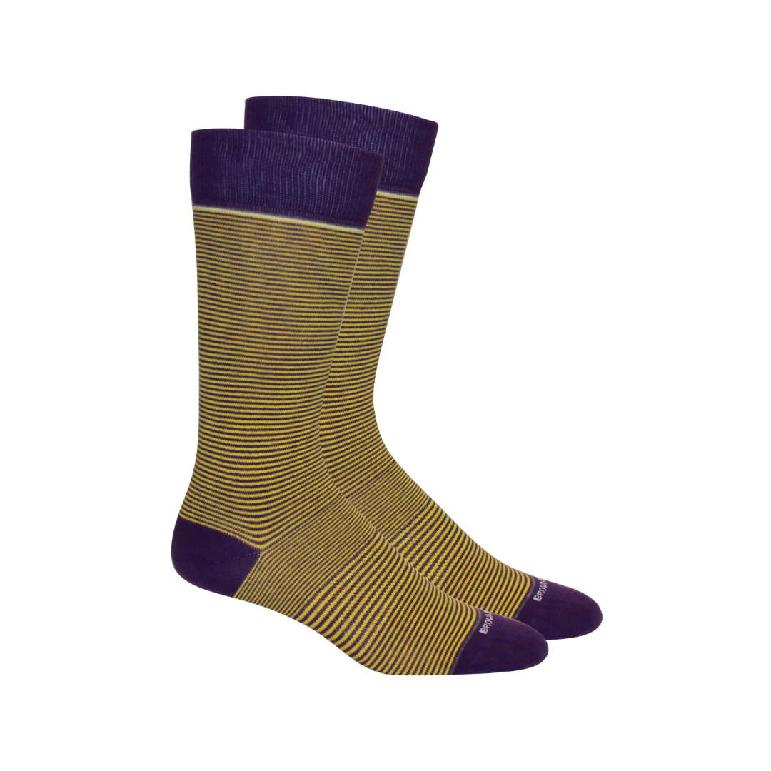 Stand Up Stripe Socks: Purple-Orange / Large
