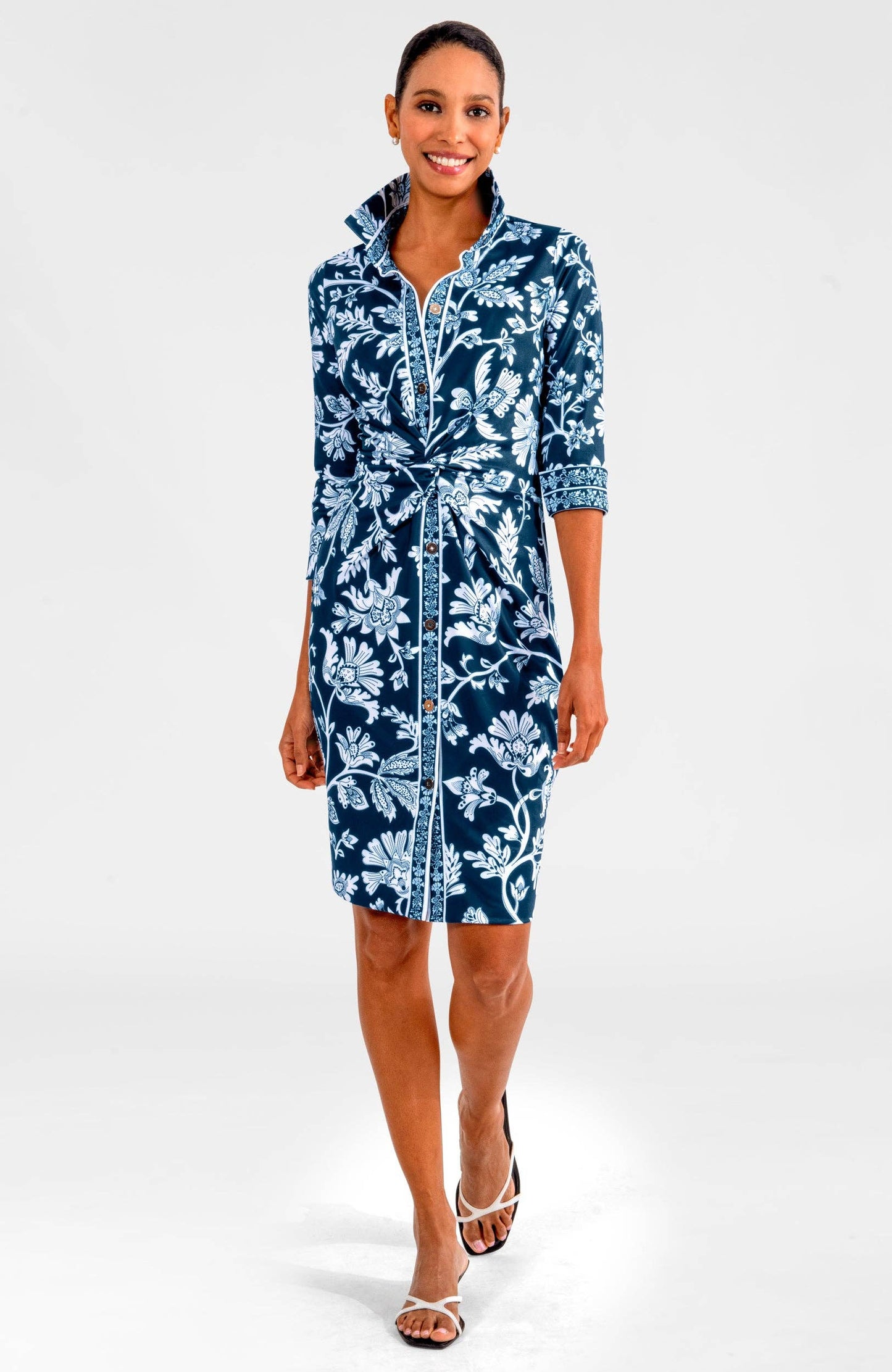 Twist & Shout Dress- Stunning Stippling: Orange / M