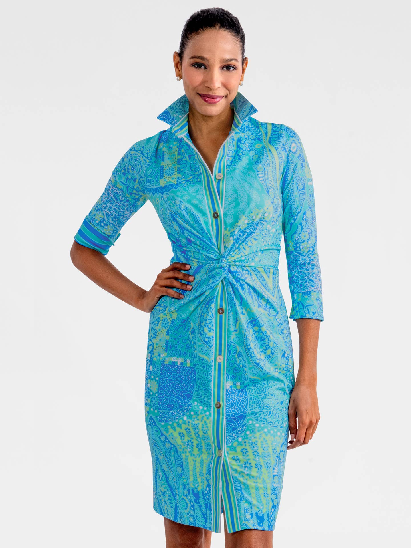 Twist & Shout Dress - Grand Bazaar: Turquoise / M