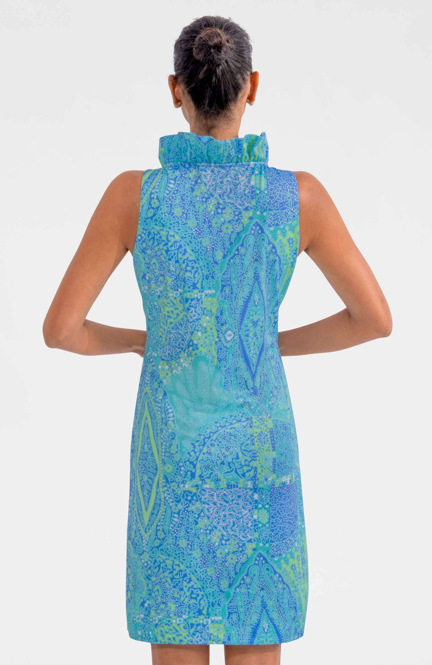 Sleeveless Ruffleneck Dress - Grand Bazaar: Pink / XS
