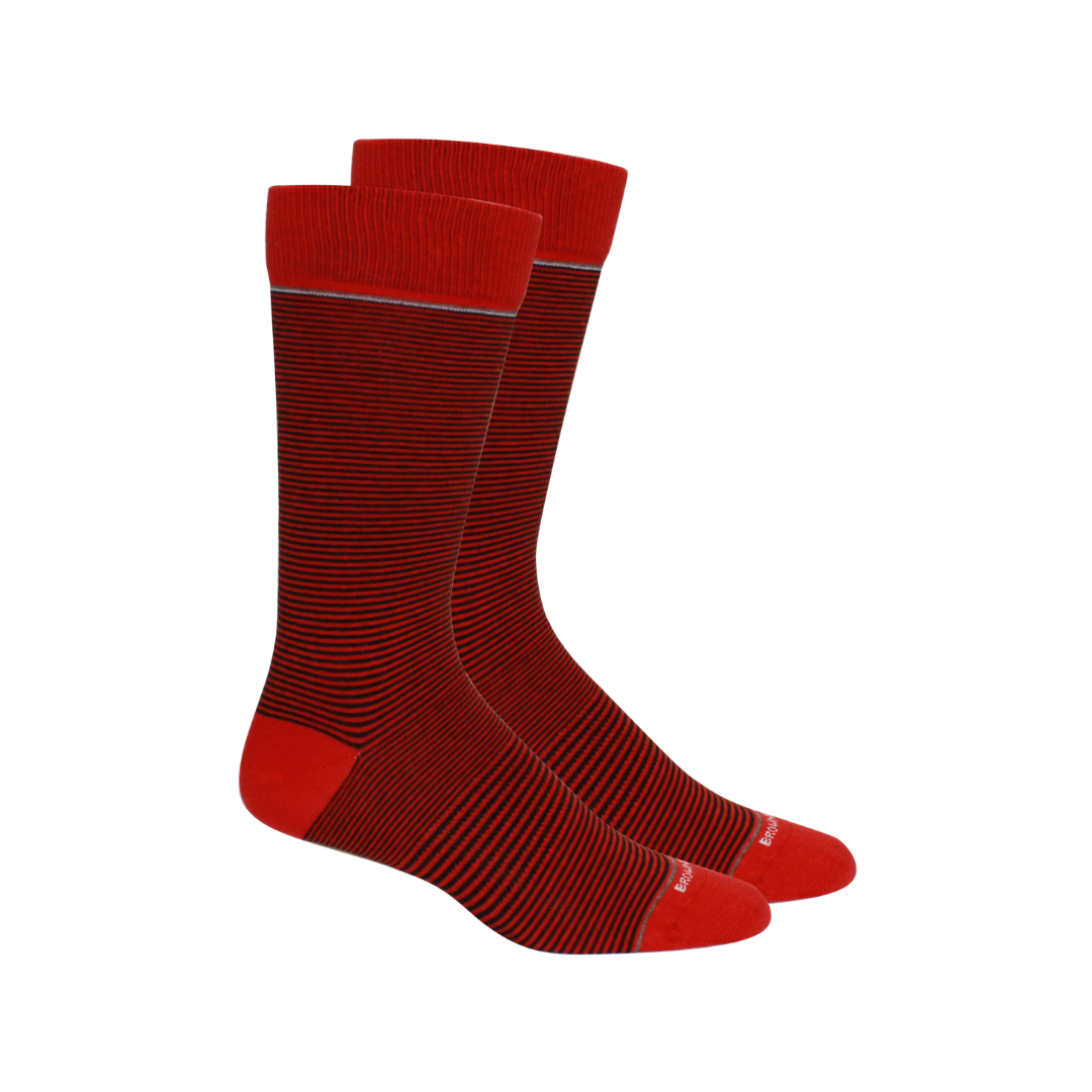 Stand Up Stripe Socks: Orange-White / Large