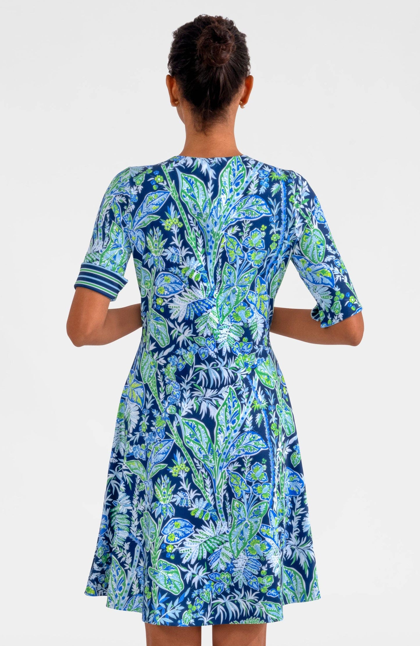 Twirly Whirly Dress - Vintage Vines: Periwinkle / M