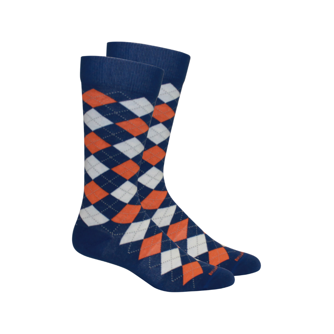 Argyle Socks: Purple-Orange