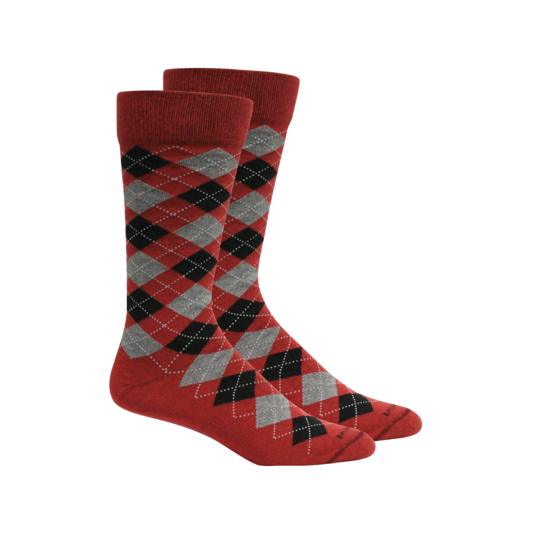 Argyle Socks: Purple-Orange