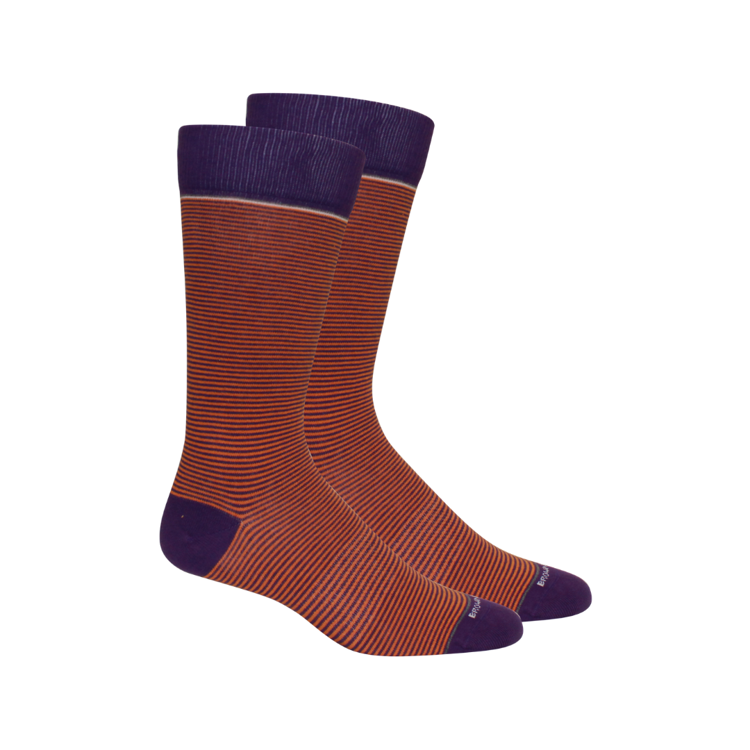 Stand Up Stripe Socks: Purple-Orange / Large