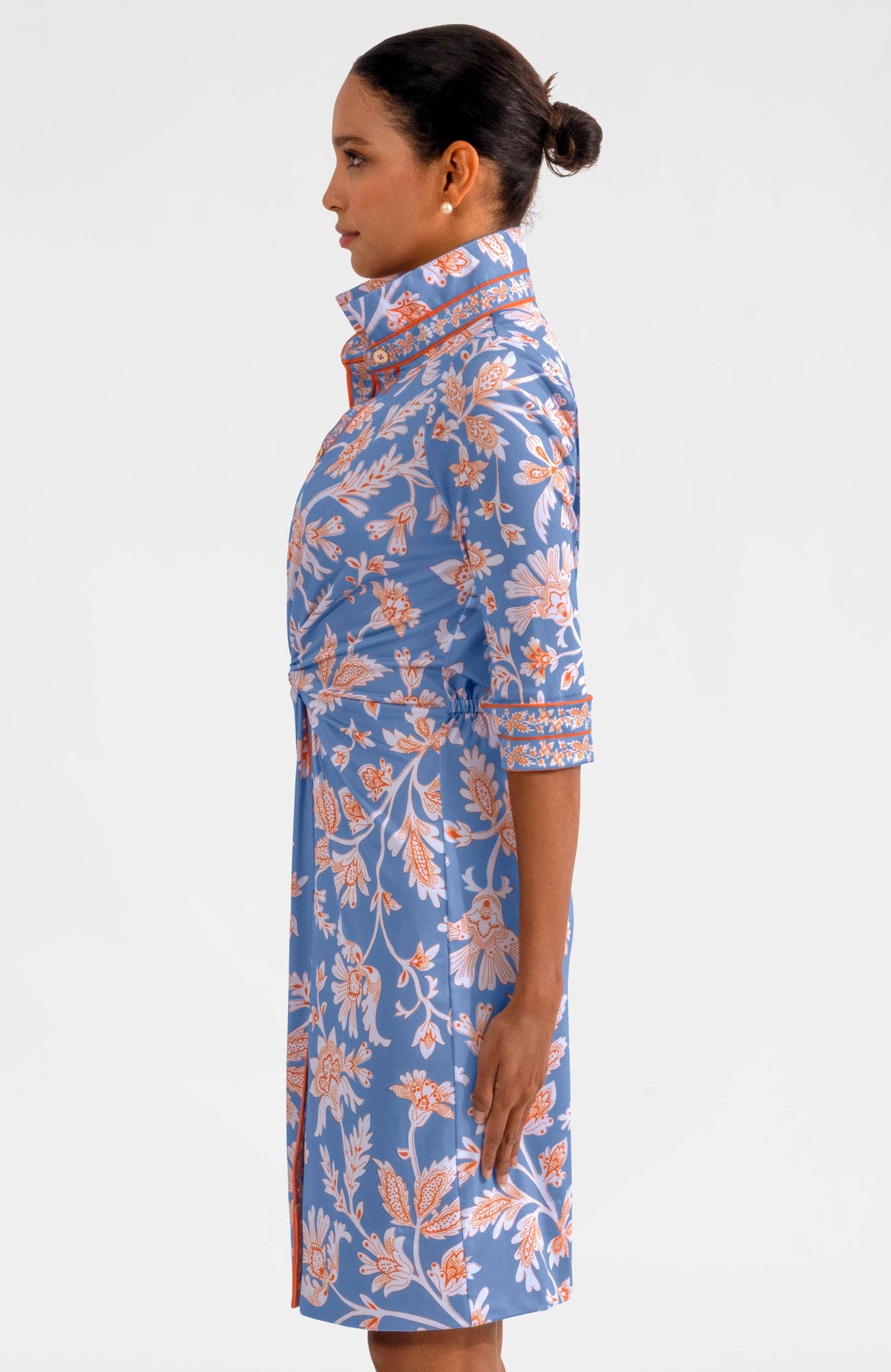 Twist & Shout Dress- Stunning Stippling: Orange / M