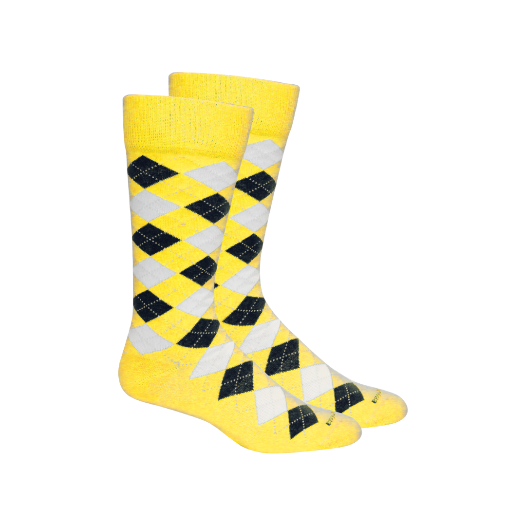 Argyle Socks: Purple-Orange