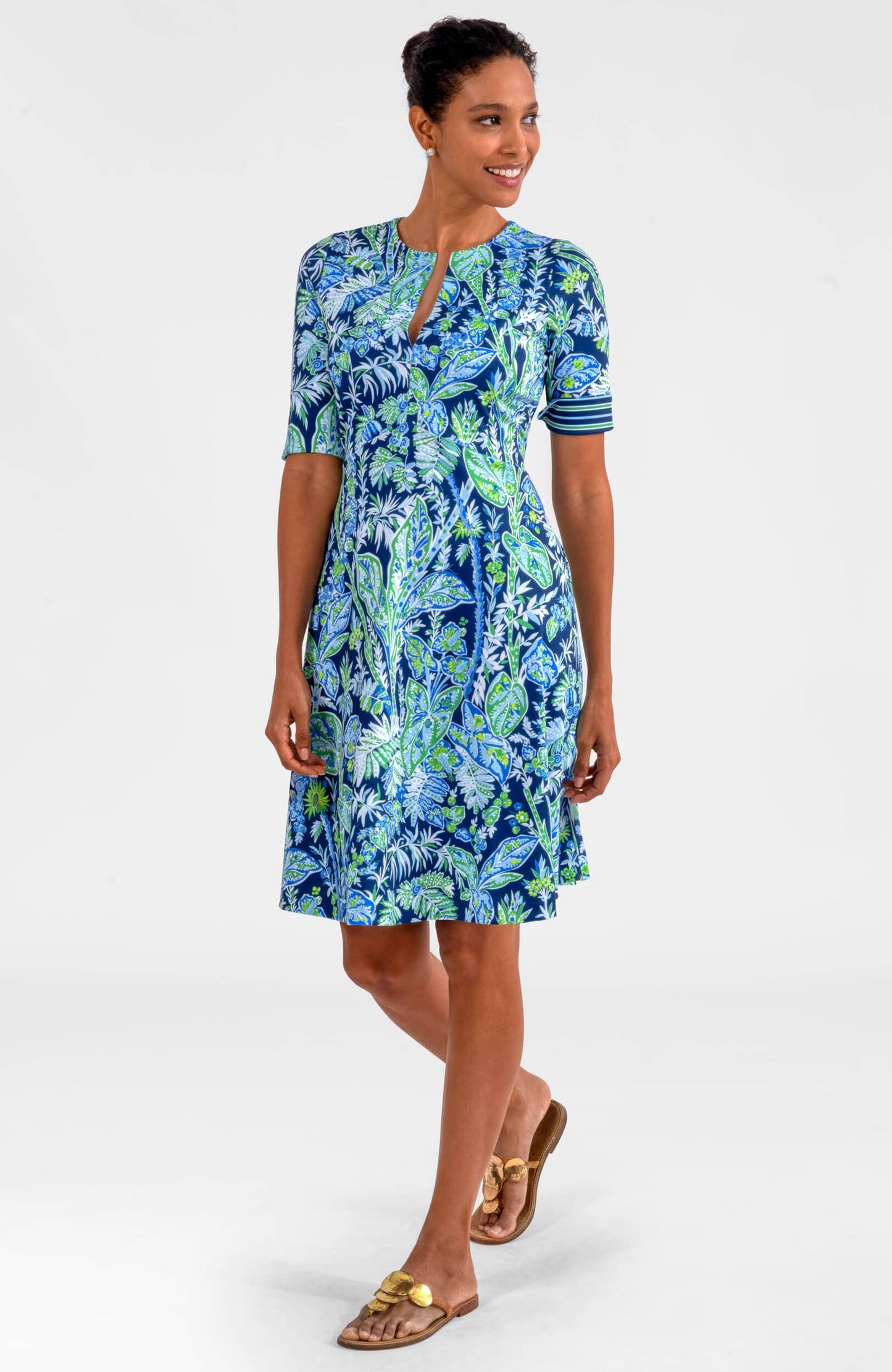 Twirly Whirly Dress - Vintage Vines: Periwinkle / M