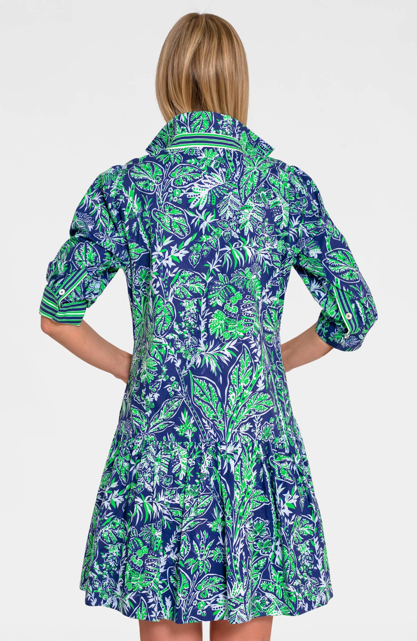 So Sweet Dress - Vintage Vines: Navy/Kelly / L