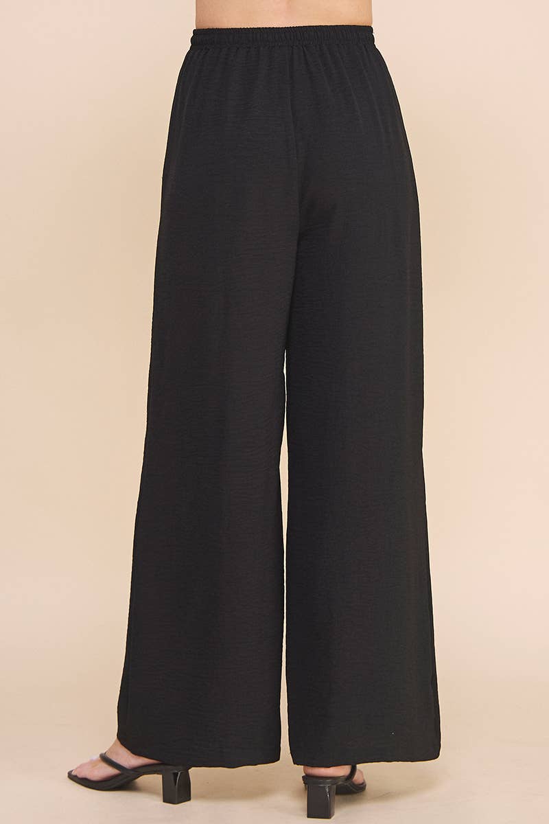 Airy Drawstring Pants: Latte / M