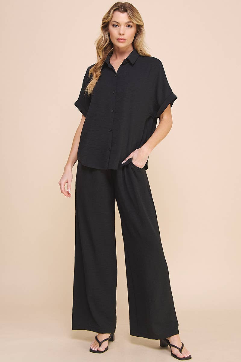 Airy Drawstring Pants: Latte / M