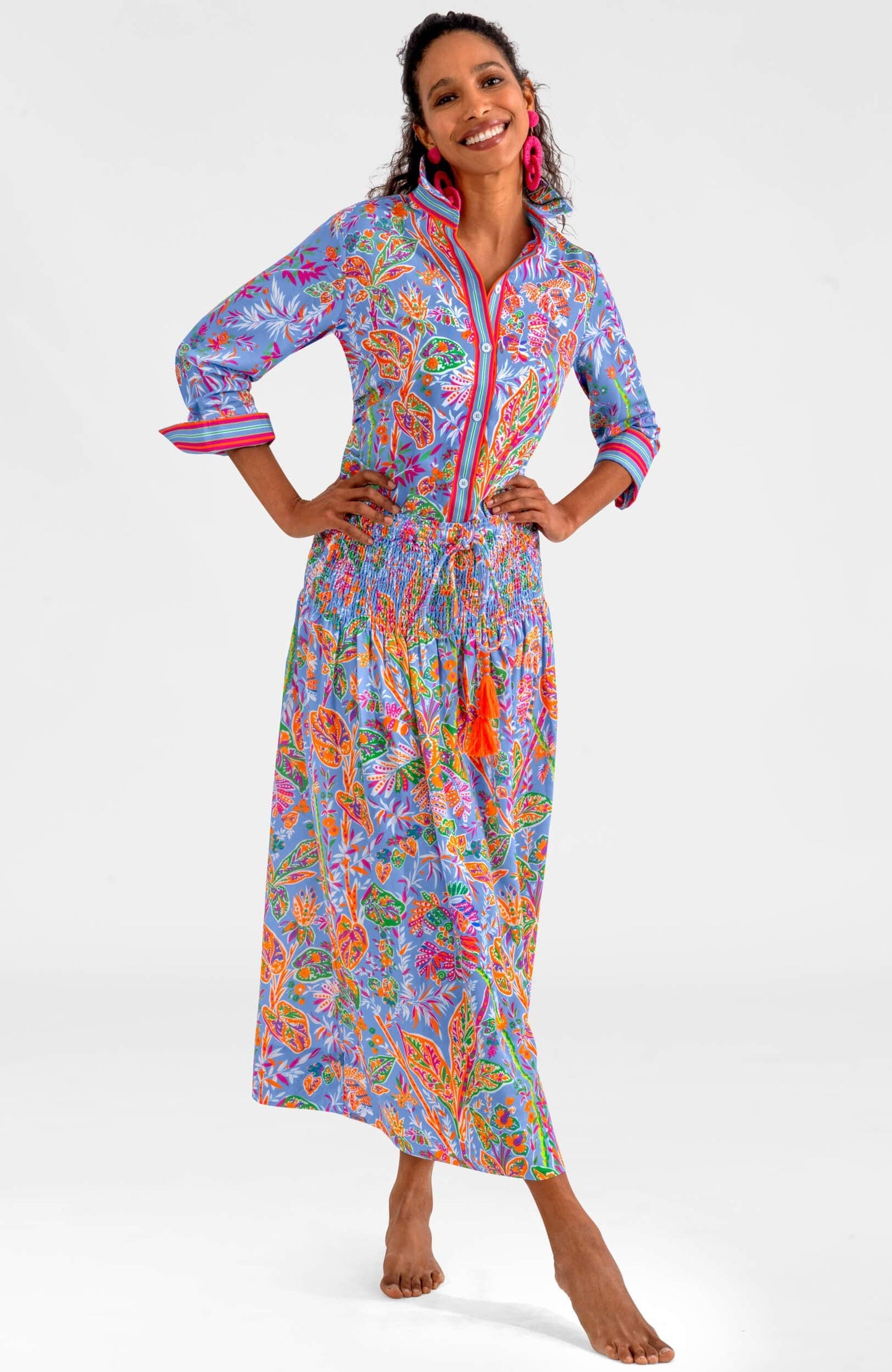 Haight Ashbury Dress - Vintage Vines: Periwinkle