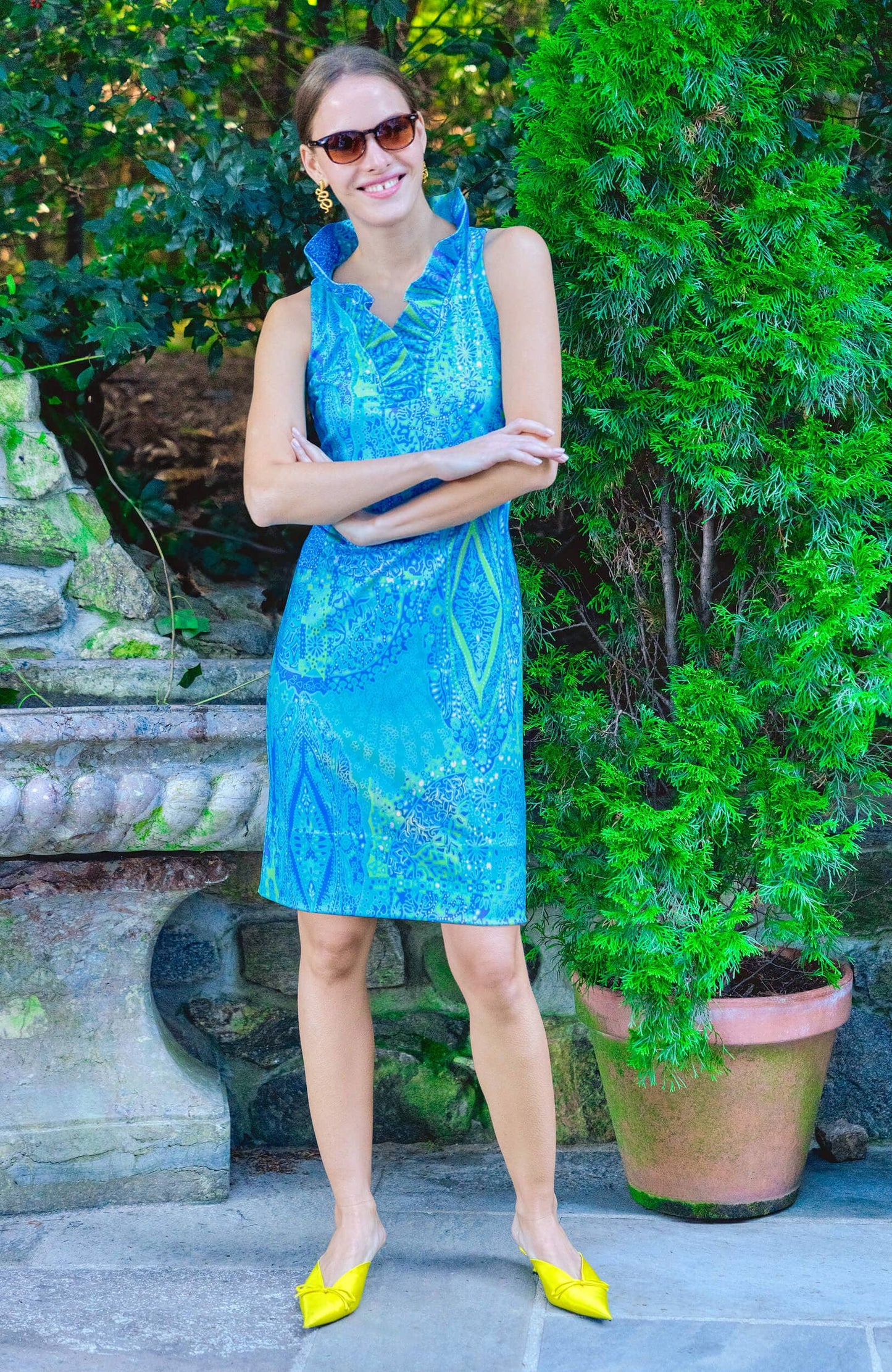 Sleeveless Ruffleneck Dress - Grand Bazaar: Pink / XS