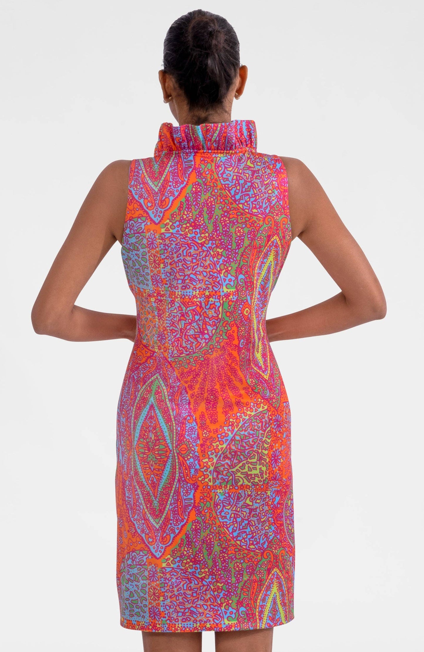 Sleeveless Ruffleneck Dress - Grand Bazaar: Pink / XS