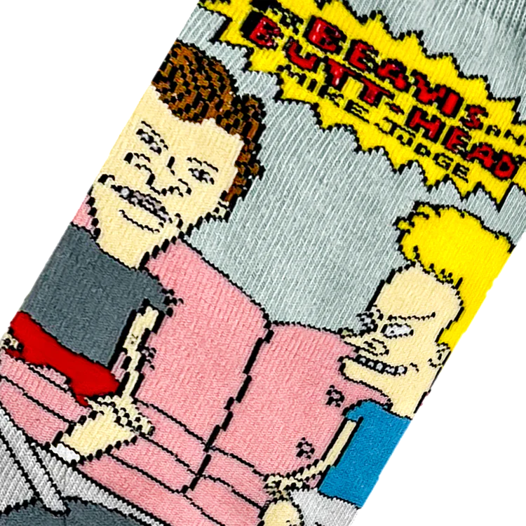 Beavis &amp; Butthead Couch - Mens Crew Straight