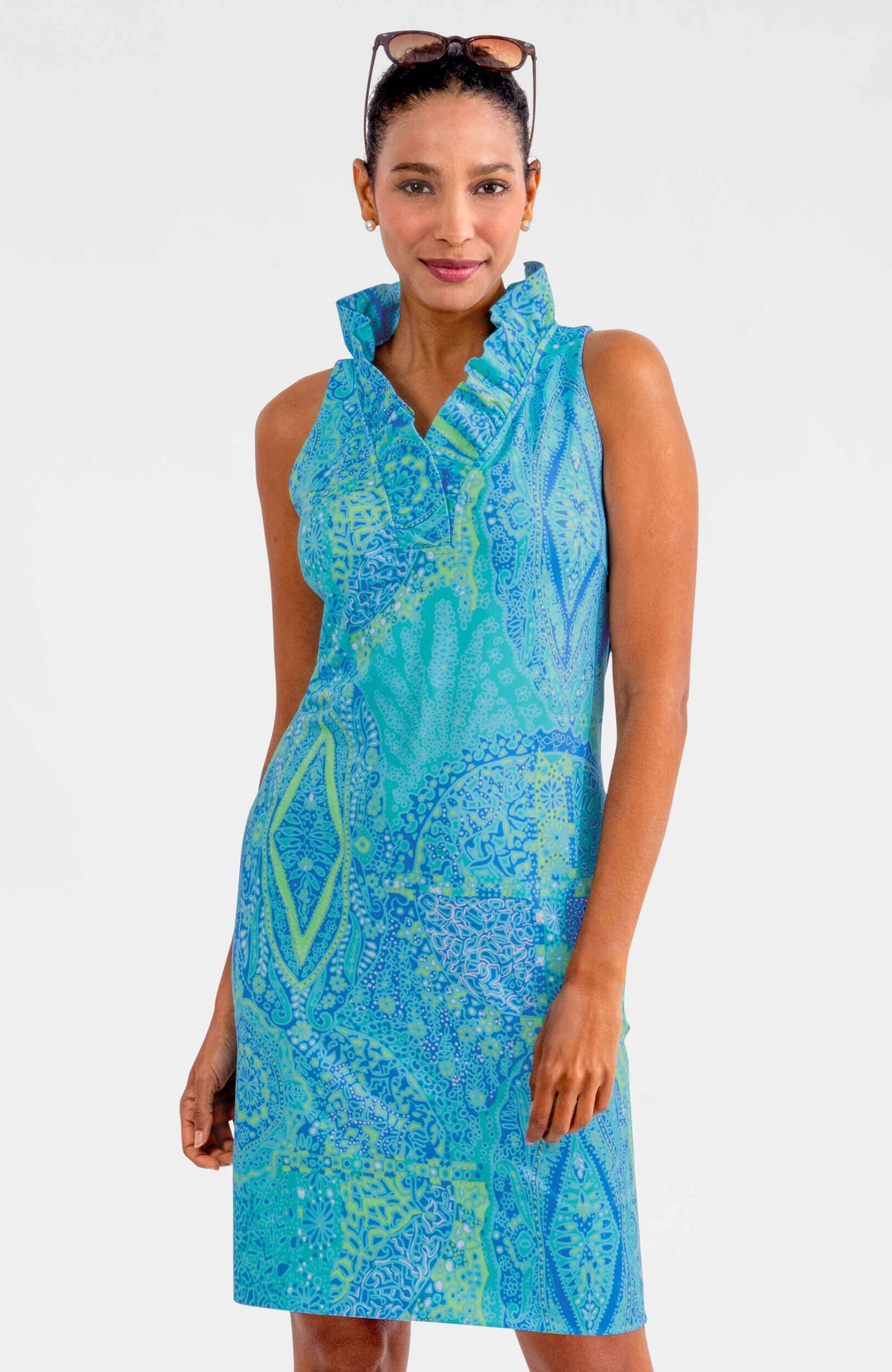 Sleeveless Ruffleneck Dress - Grand Bazaar: Pink / XS