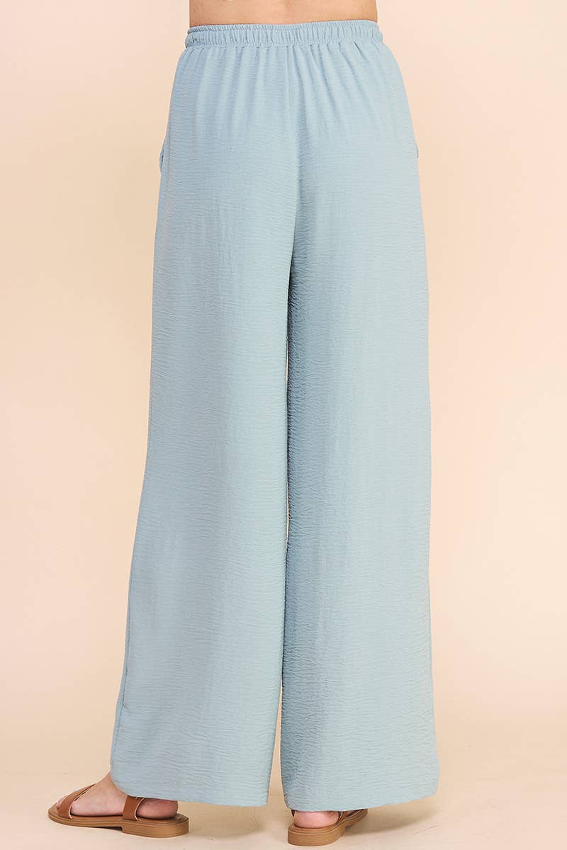 Airy Drawstring Pants: Latte / M