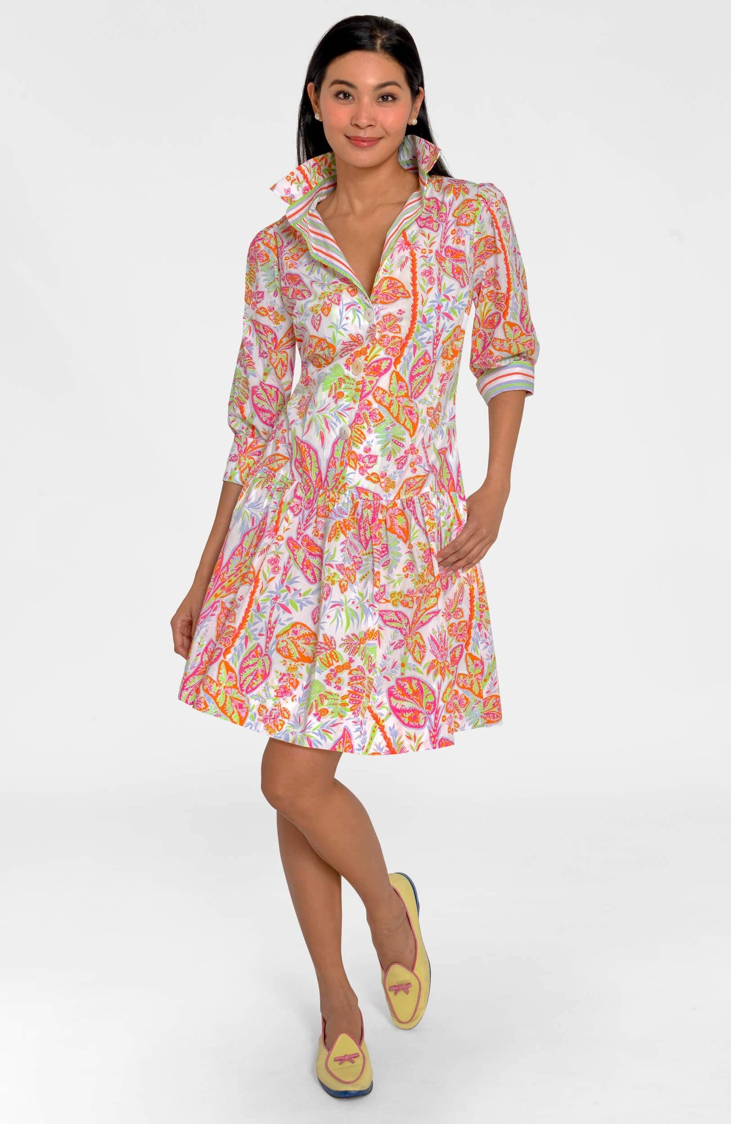So Sweet Dress - Vintage Vines: Navy/Kelly / L