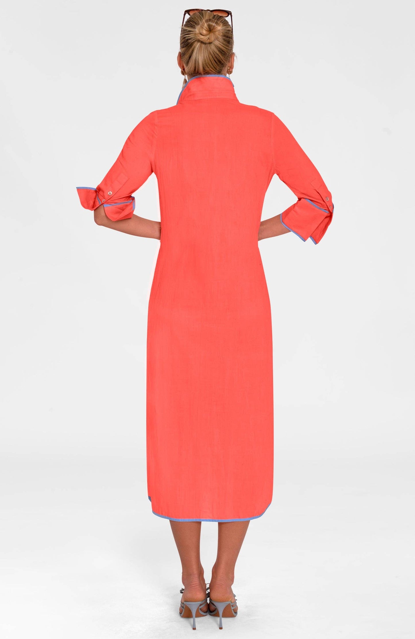 Shirt Tails Long Dress: Navy / S