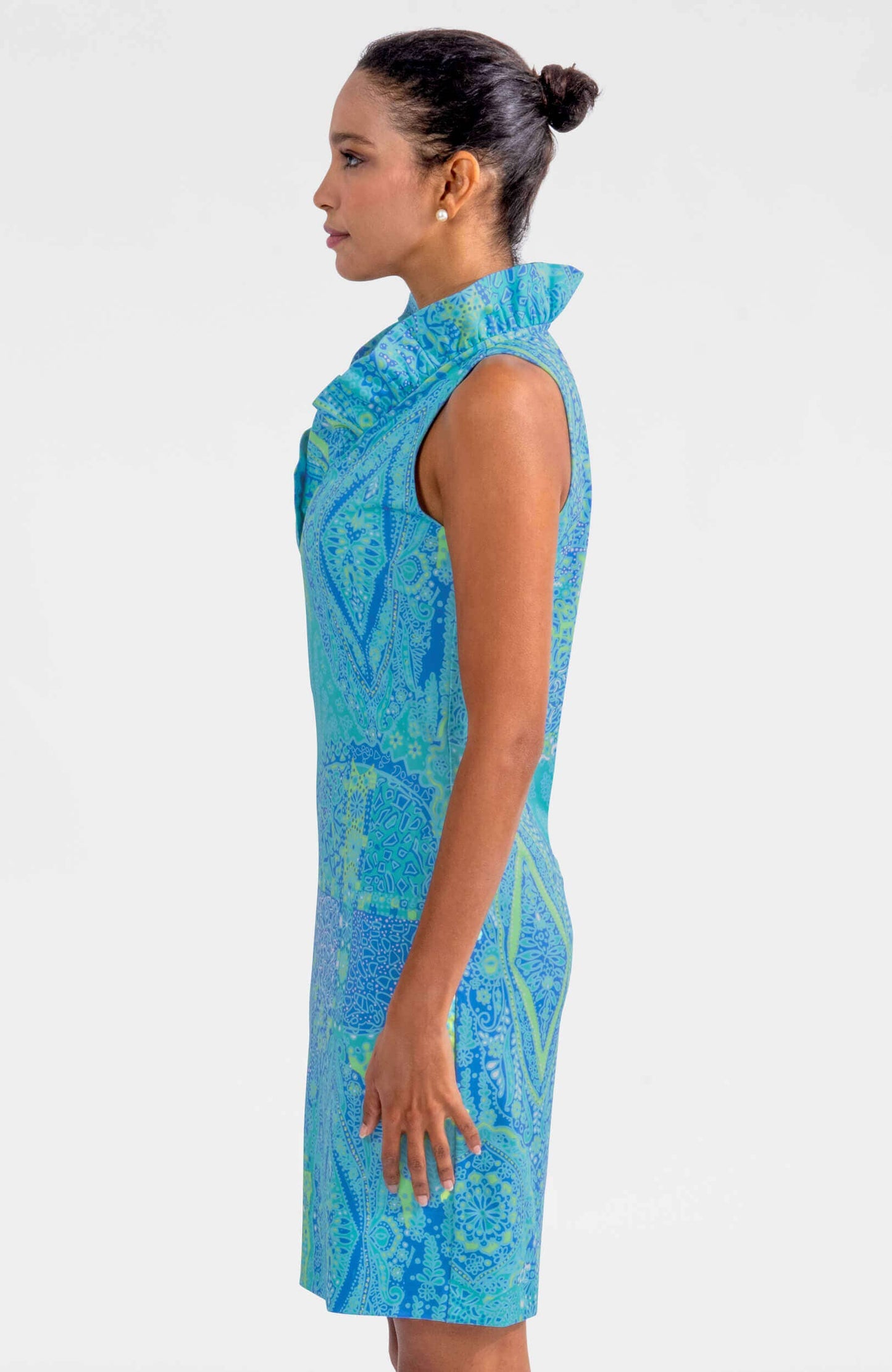 Sleeveless Ruffleneck Dress - Grand Bazaar: Pink / XS