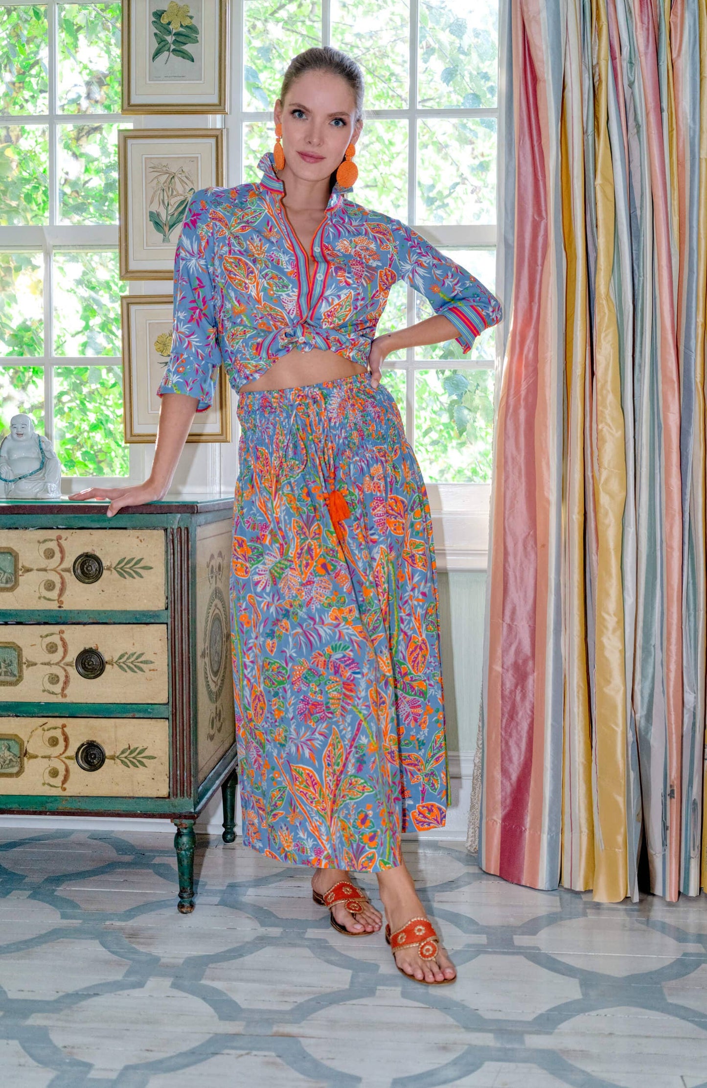 Haight Ashbury Dress - Vintage Vines: Periwinkle