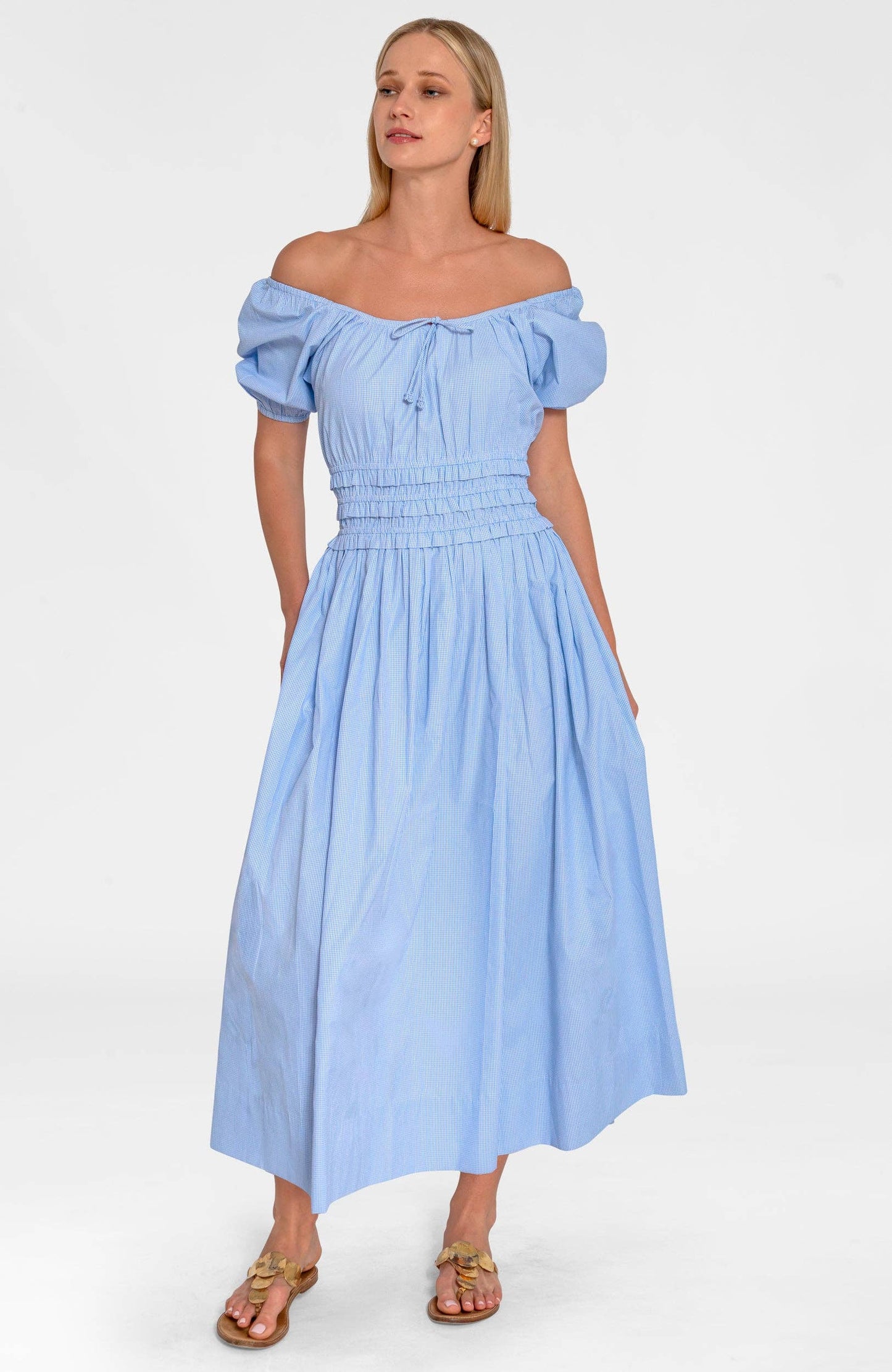 The Julie Dress - Gingham: Navy / M