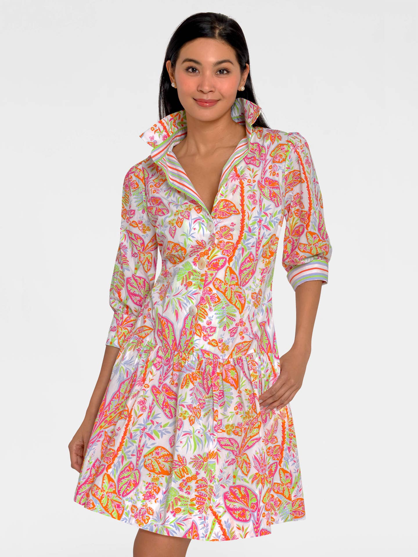 So Sweet Dress - Vintage Vines: Navy/Kelly / L