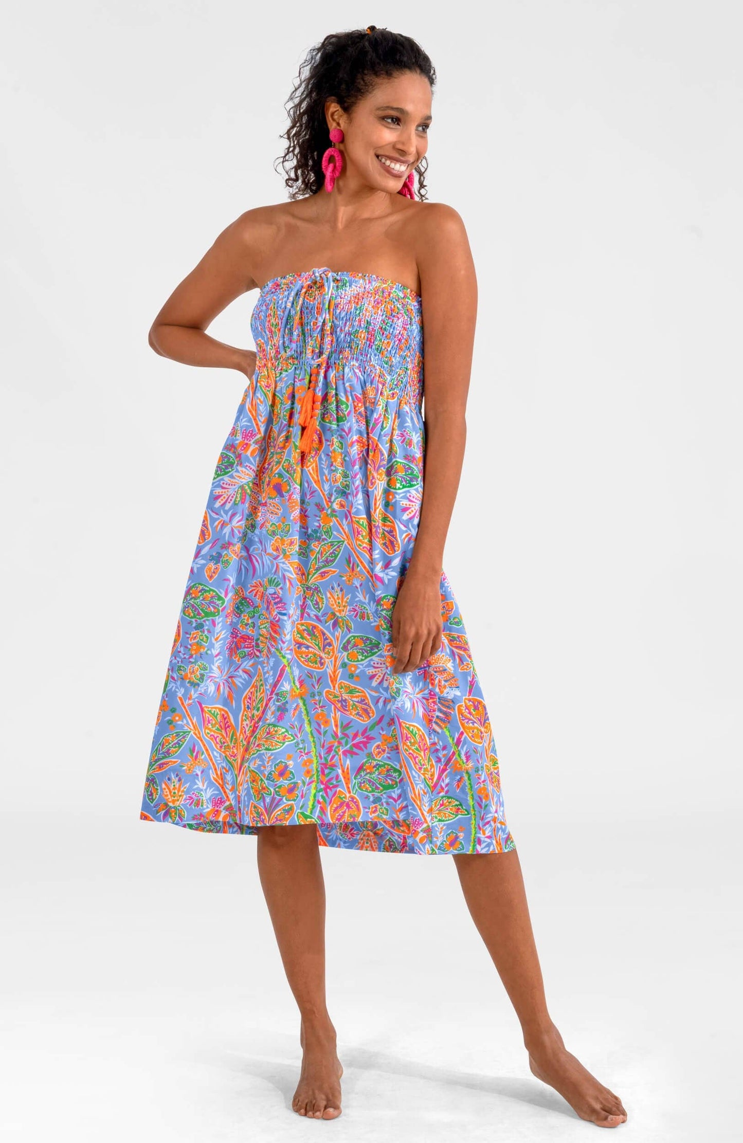 Haight Ashbury Dress - Vintage Vines: Periwinkle