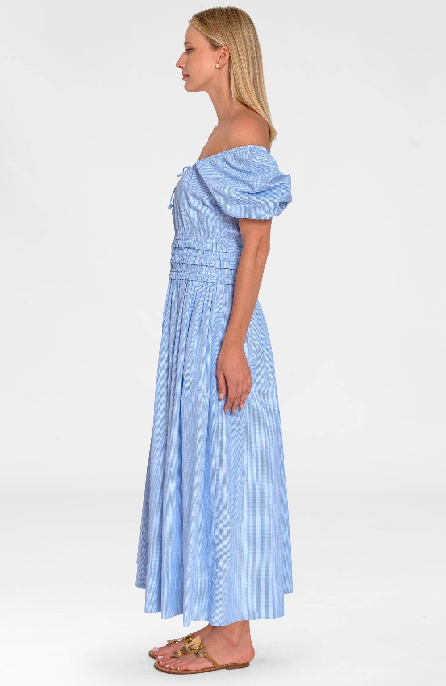 The Julie Dress - Gingham: Navy / M