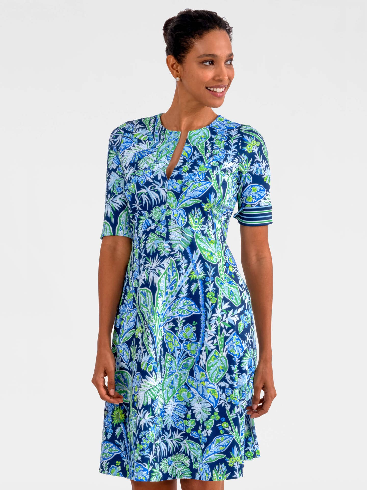 Twirly Whirly Dress - Vintage Vines: Periwinkle / L