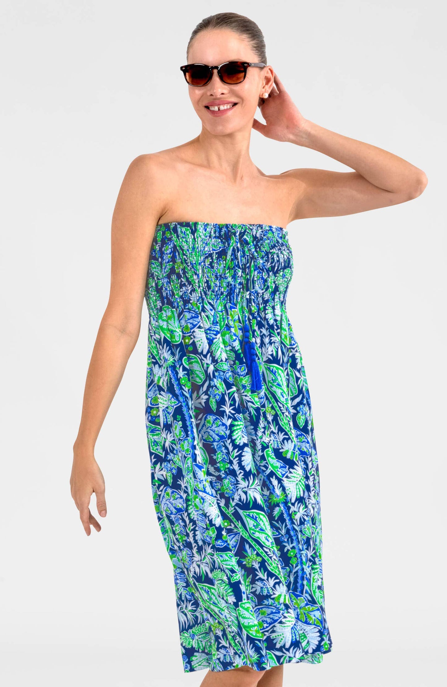 Haight Ashbury Dress - Vintage Vines: Periwinkle