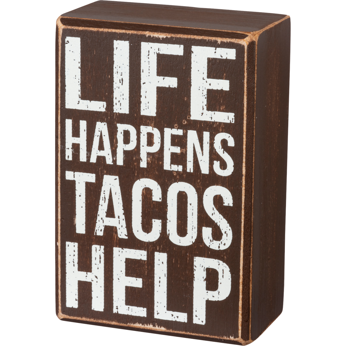 Box Sign &amp; Sock Set - Life Happens Tacos Help