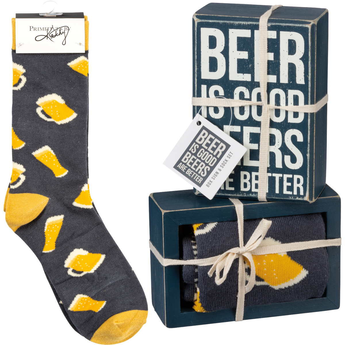 Box Sign &amp; Sock Set - Beers Are Better