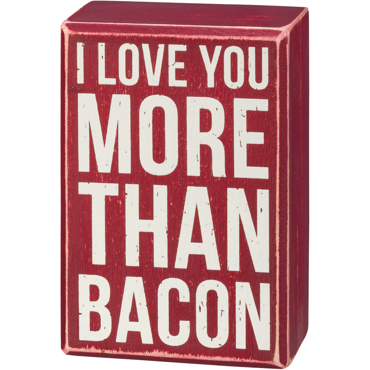 Box Sign &amp; Sock Set - I Love You More Than Bacon