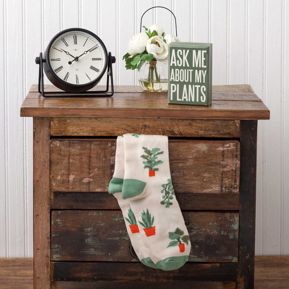 Box Sign &amp; Sock Set - Ask Me About My Plants