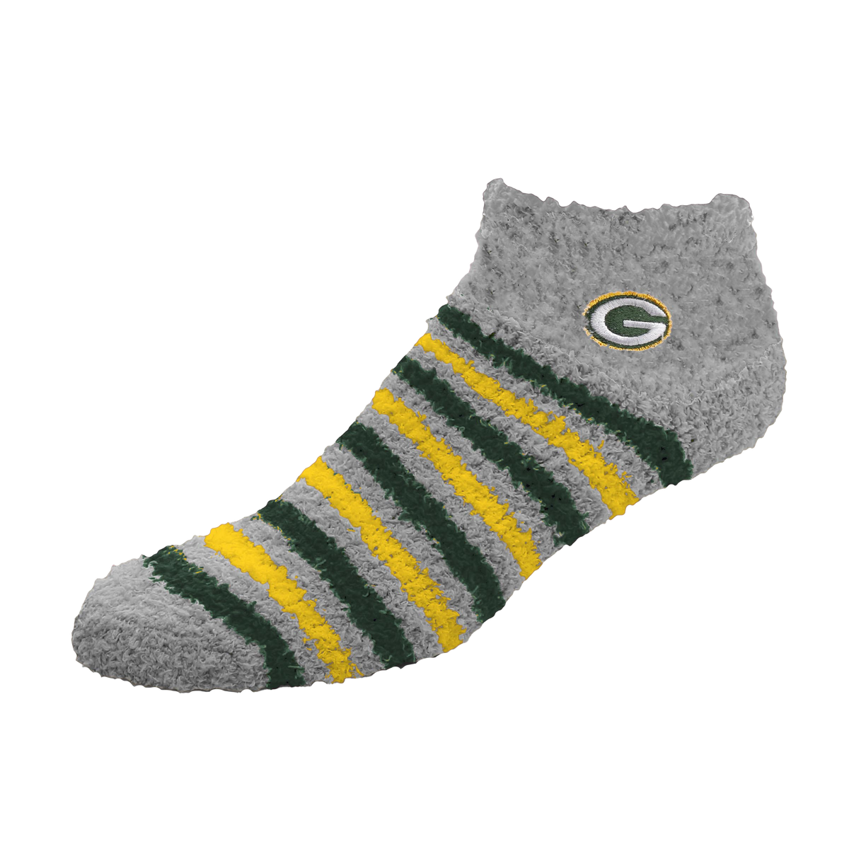 Green Bay Packers - Mini Stripes Split Grey Socks - Fuzzy Ankle