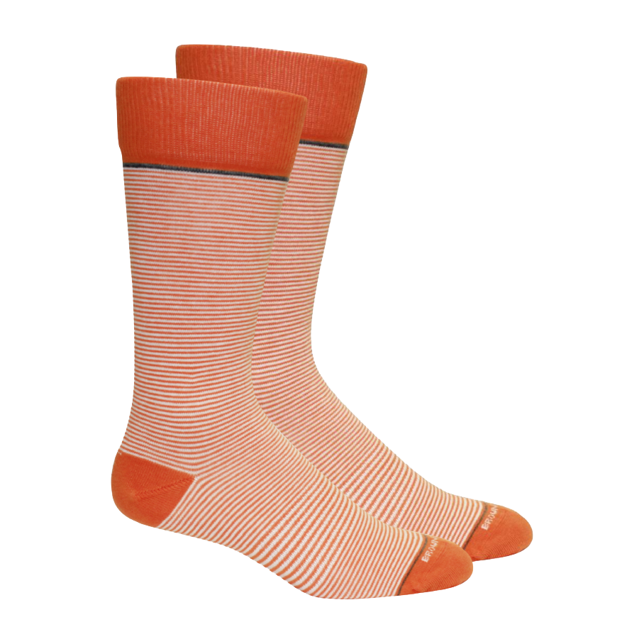 Stand Up Stripe Socks - Orange-White